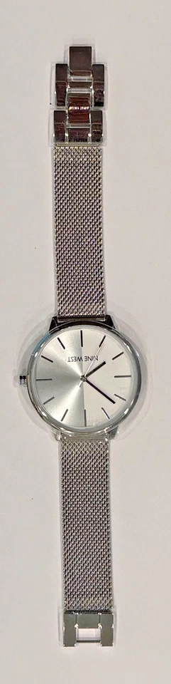 NINE WEST PC21J7 Silver Toned Women's Wrist Watch Mesh Strap - Needs Battery - Image 3 of 4