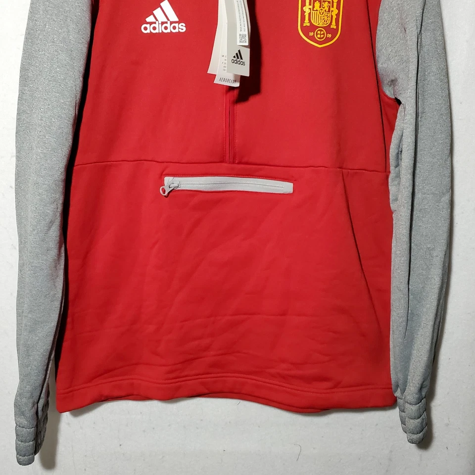 Sudadera Selección de Fútbol de España 1/4 Cremallera Manga Larga Pullover Rojo Hombre Nueva con Etiquetas Foto 4 de 4