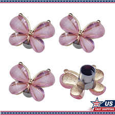 4pcs Pink Butterfly Tire Valve Caps Leakproof Dustproof O-ringcolor Pink 4pcs Pink Butterfly Tire Valve Caps Leakproof Dustproof O-ringcolor Pink