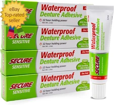 Sensitive Gums Waterproof Denture Adhesive Zinc Free with Aloe Vera & Myrrh