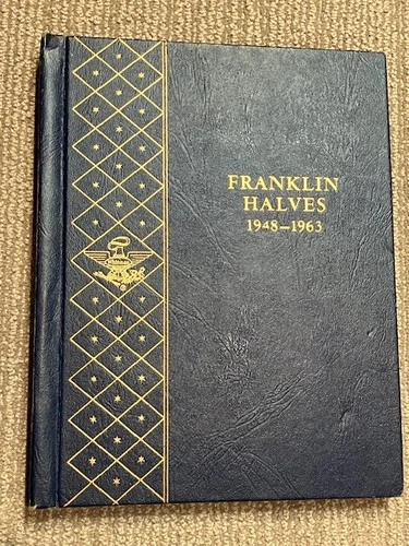Complete Set Franklin Half Dollars 1948-1963 in Whitman Bookshelf Album-35 Coins