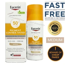 Eucerin Sun Pigment Control Tinted Medium Gel-Cream SPF50+ 50ml NIB