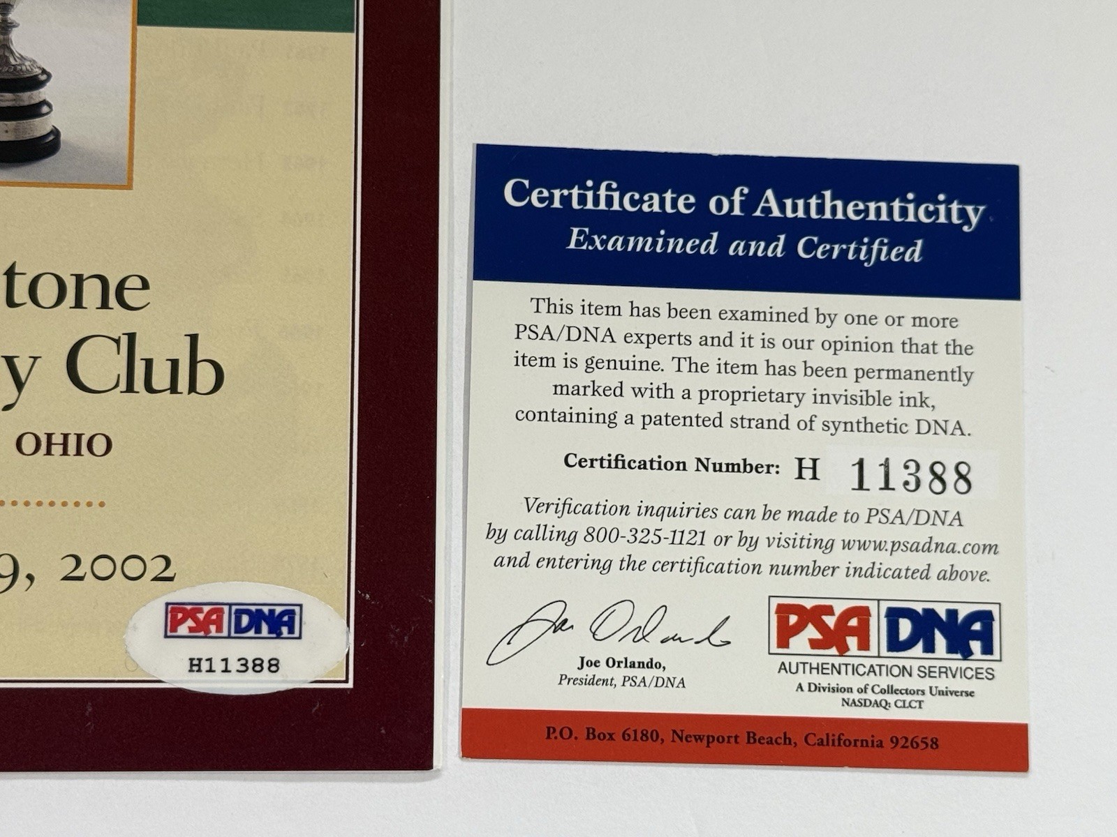 Jack Nicklaus signed Senior Pga Championship golf pairing Firestone psa dna coa view 11