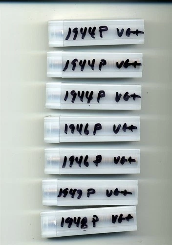 US. One Cent. Lincoln. 1944P to 1948P (7) rolls 350 pieces Very Good and better