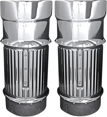 Covington Fork Leg Bells Covers Dimpled Chrome Pair HD Road Glide Custom 15-19