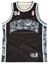 koRn '94 FREAK Blue Camouflage Sleeveless 2 sided Women's Small Jersey T Shirt 