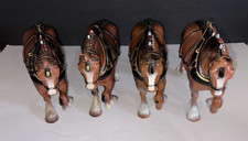 Vintage 1960s Anheuser Busch Budweiser Beer Clydesdale Horses Plastic Figurines