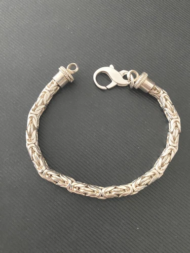 Charming, elegant 925 sterling silver king bracelet, 20 cm