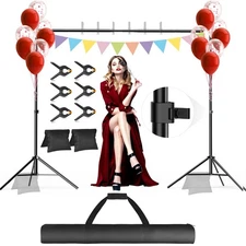 Backdrop Stand, Photo Video Studio 10 x 10FT Adjustable Backdrop Stand, Backg...