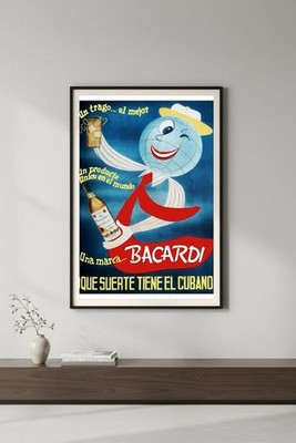 RARE  Bacardi Vintage Poster c1940s    - Multiple Sizes Available