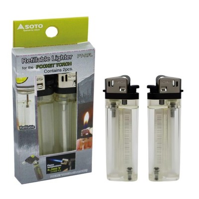 SOTO Pocket Torch - Refillable Lighters for Camping and 3 x 7/8 x 3/8 inches