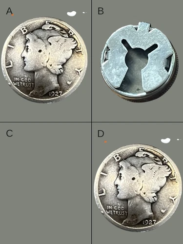 1927  Winged Liberty Head Mercury Dime Button or snap for accessories, clothing