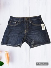 NWT Girls Old Navy Size 10 Blue Jean Shorts high rise adjustable waist Cut off