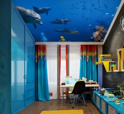 3D Cute Dolphin 1344 WallPaper Murals Wall Print Decal Wall Deco AJ WALLPAPER
