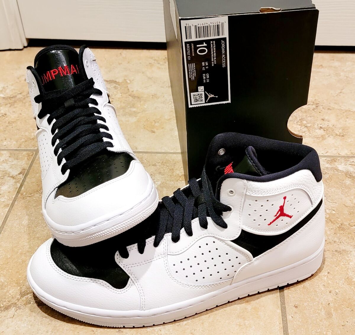NIB Nike Jordan Access White Gym Red Basketball Shoe AR3762 NIB Nike Jordan Access White Gym Red Basketball Shoe AR3762