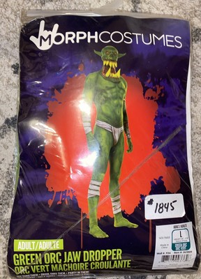 MorphCostumes GREEN ORC JAW DROPPER Costume L NEW MORPH SUIT 1pc BODYSUIT Large