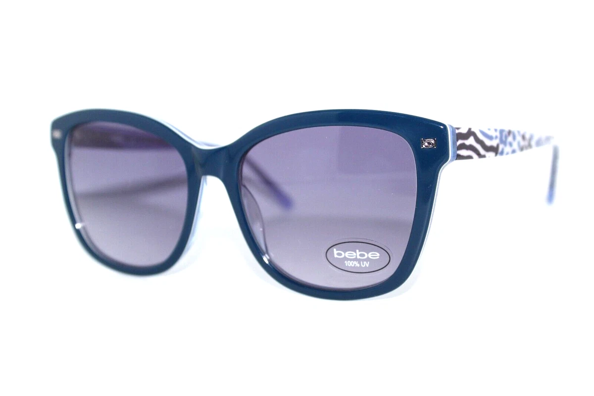 Bebe Heart-Shaped Sunglasses–SilverTone w Rhinestone Trim n Blue Lenses-(NWT) bebe Sunglasses & Sunglasses Accessories for Women for sale  main image 3