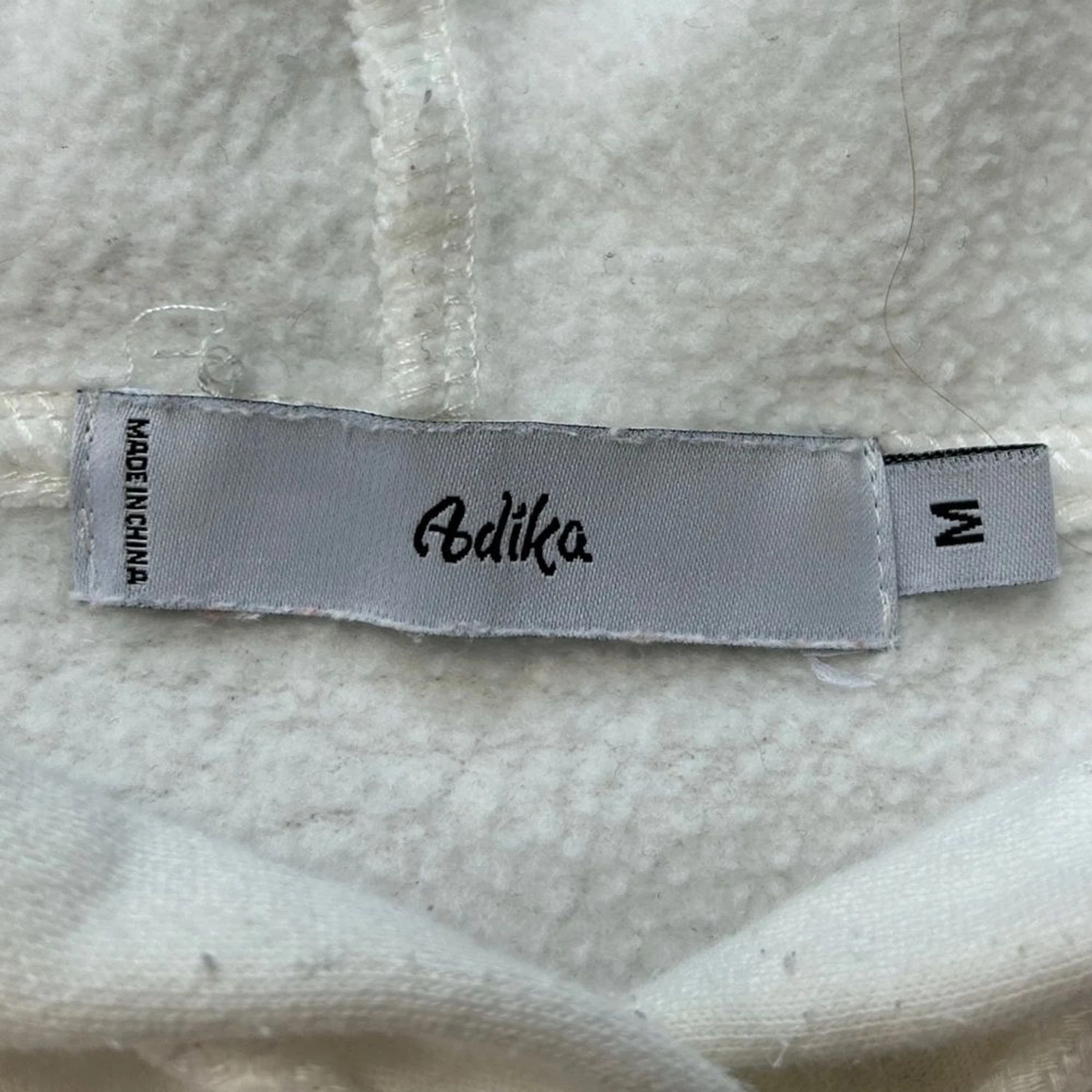 OFF WHITE Felpa con cappuccio pullover bianca Adika fiamma strass "Cool Off" taglia media