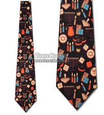 Star of David Tie Menorah Neckties Mens Holiday Neckties Dreidel Neck Ties NWT