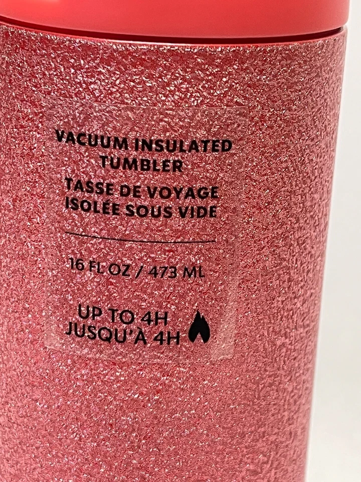 Starbucks Coral Rosa Texturizado Acero Vaso Botella de Agua 16 OZ Termo Foto 3 de 4