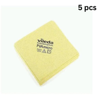 Vileda Professional 38x35 cm PVA Micro Microfibre Cloth Yellow x 5pcs