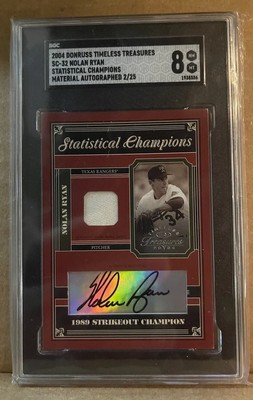 2004 Donruss Timeless Treasures SC-32 Nolan Ryan Jersey Patch AUTO  /25 SGC 8