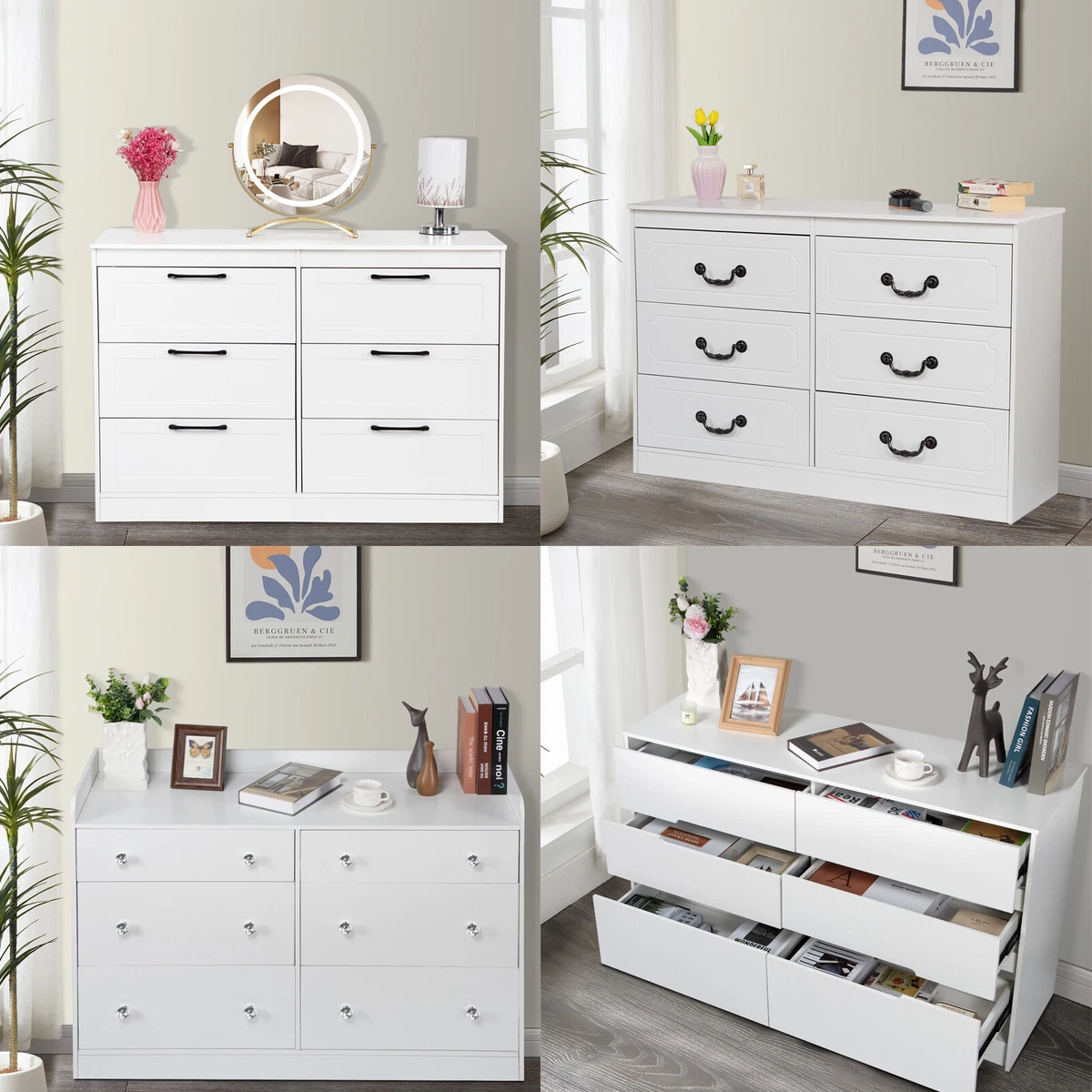 White Chest Of Drawers TV Stand Bedside Table Cabinet Storage Bedroom Furniture
