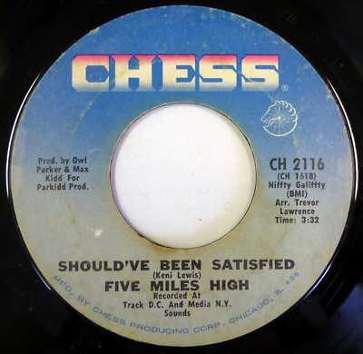 FIVE MILES HIGH 7'' 45 RPM Single Original Pressing Chess R&B Soul