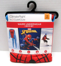 Cuddl Duds Spiderman Boys PJ Underwear Set Climate Right sz S 6-7