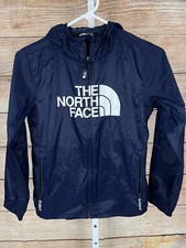 The North Face Windwall Navy Blue Windbreaker Hooded Jacket Youth Sz 8-10 Medium