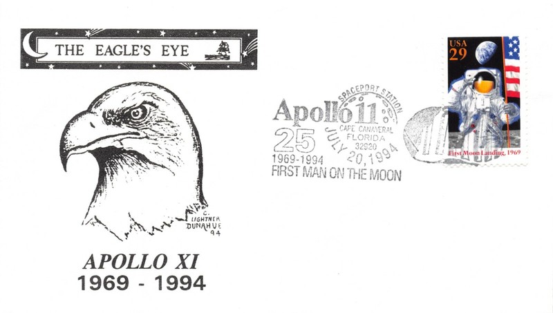 APOLLO 11 25th ANNIV. 1ST MOON LANDING CANAVERAL FD USE DUNAHUE CACHET SC# 2841a