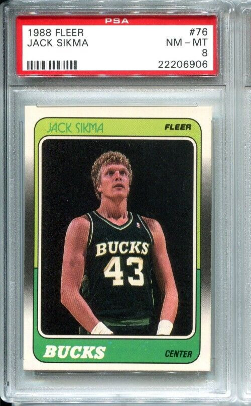 1988 Fleer Jack Sikma #76 PSA 8 Milwaukee Bucks
