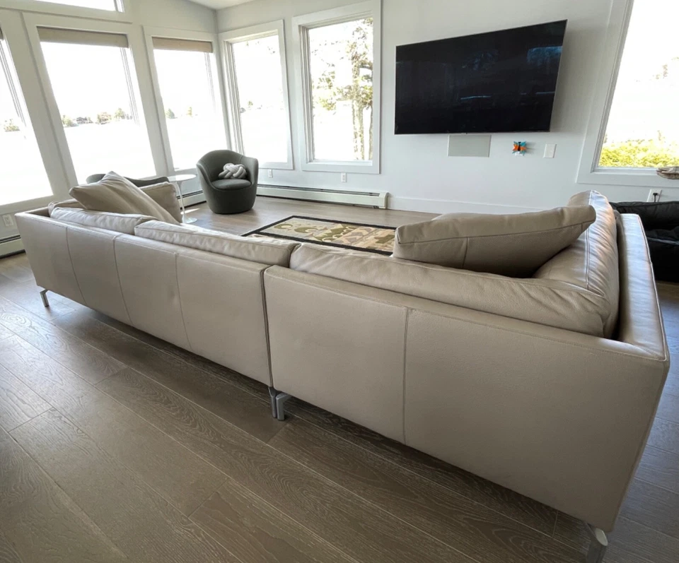 Sofá seccional Como Kalahari cuero gris diseño Giorgio Soressi al alcance de la mano Foto 4 de 4