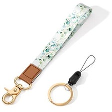 Wrist Lanyard for Keys, Cute Wrist Strap Lanyard, Key Chain Holders, Eucalyptus
