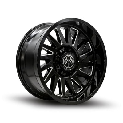 20'' Thret Offroad Omega 902 Gloss Black Milled 20x10 Wheel 8x6.5 -21mm Truck Rim