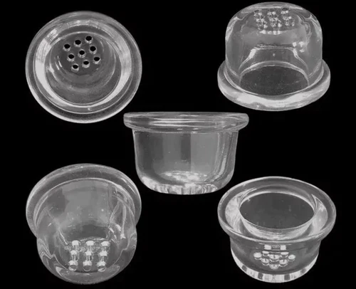 18 STCK. 9-Loch Glasschüssel für Silikon Rauchrohr Glas Ersatzschüssel HEISS - Bild 12 von 16