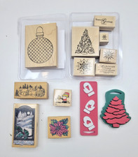 Assorted Rubber Stamps Christmas Mixed Lot of 13 ea - Mostly New - Some Used