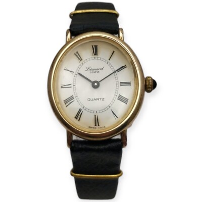 Léonard Genève 25mm 1980s Calibre Quartz FE LEBROCANTHEURE MONTRE 