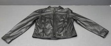 Harley Davidson Women's Sz M Black Leather Fitted Zip Motorcycle Jacket coat