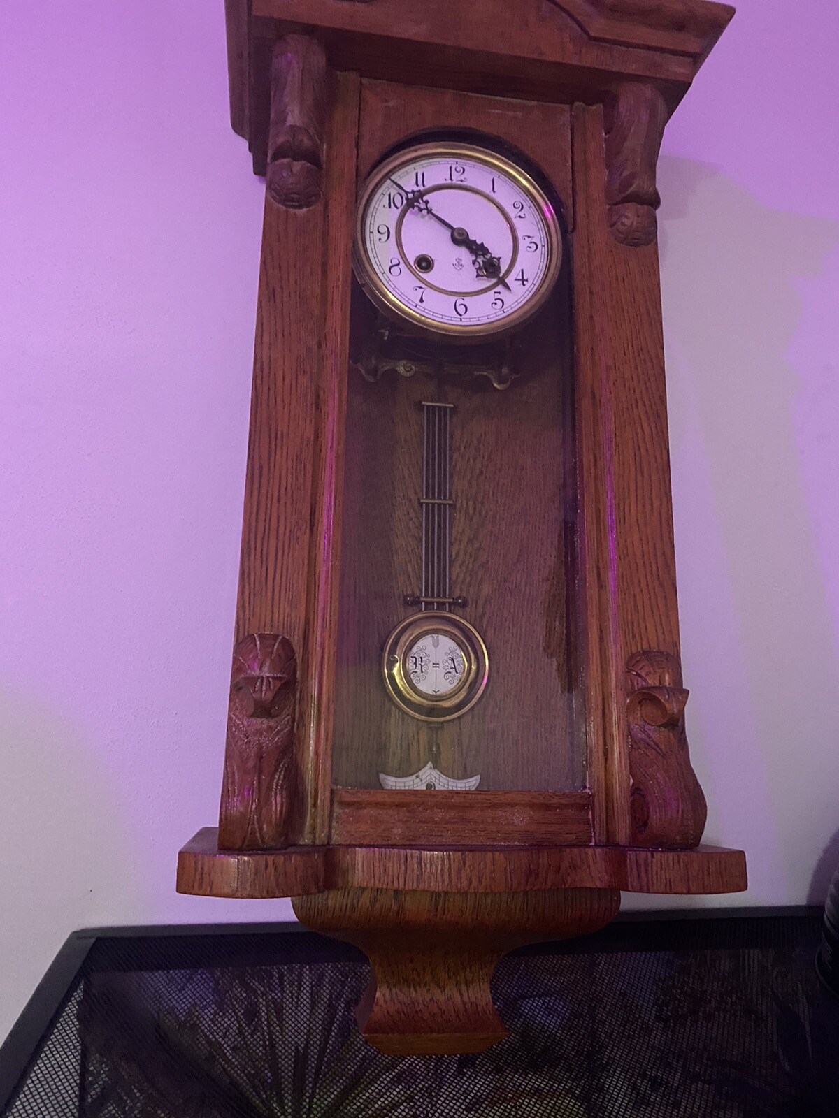 Brown Wooden wall Antique Grandfather Clock eBay