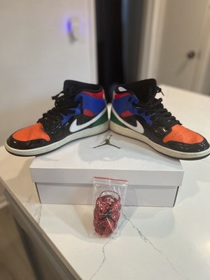 Women s 11 Men s 9.5 Nike Air Jordan 1 Mid Retro SE  Multi-Patent  CV5276-001