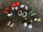 Lot of 10 Vintage Pierced Earrings Costume Jewelry