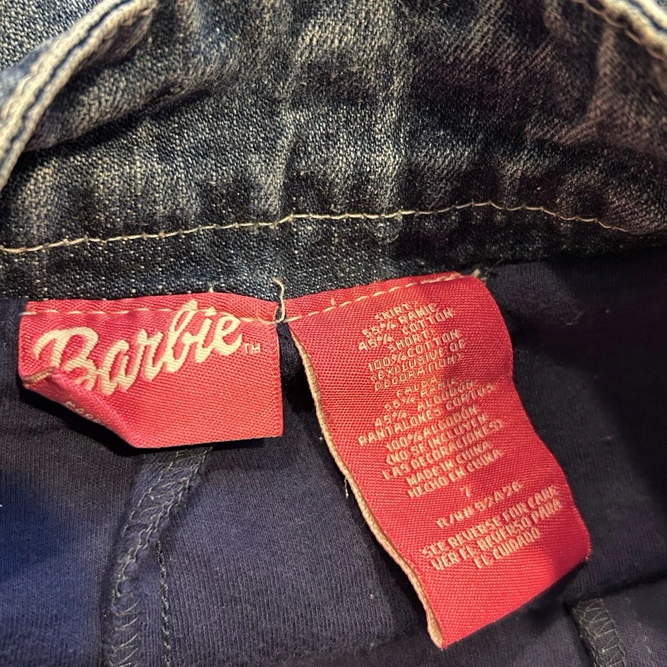 Falda vaquera bordada Barbie para niñas - Usada en excelente estado - Talla 7 Foto 4 de 4