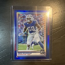 2025 Donruss Optic Greg Rousseau #88 Blue Prizm Color Match 001/249 Bills 🔥🔥