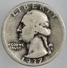 1937-D  25C WASHINGTON SILVER QUARTER "DENVER MINT" AS PICTURED  (250817-008)