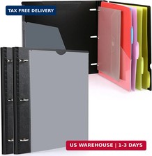 2-Pack Telescoping Project Organizer, 1 Inch 3 Ring Binder, Black Includes Cus