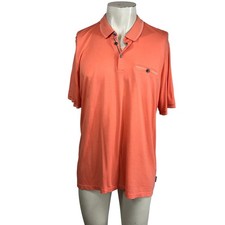 Ted Baker London Mens Polo Shirt Size 6 XXL Coral Orange Cotton Modal Tortila