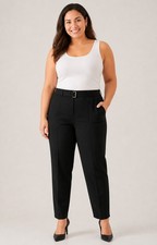 NWT MSRV 100 Banana Republic 6 Black Twill Belted Tapered Pants Pant 515391