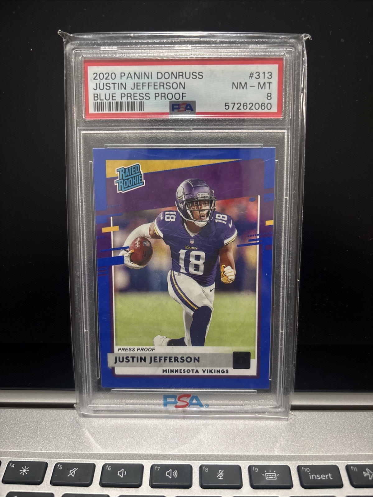 2020 Panini Donruss - Rated Rookie Justin Jefferson #313 Press Proof Blue (RC)