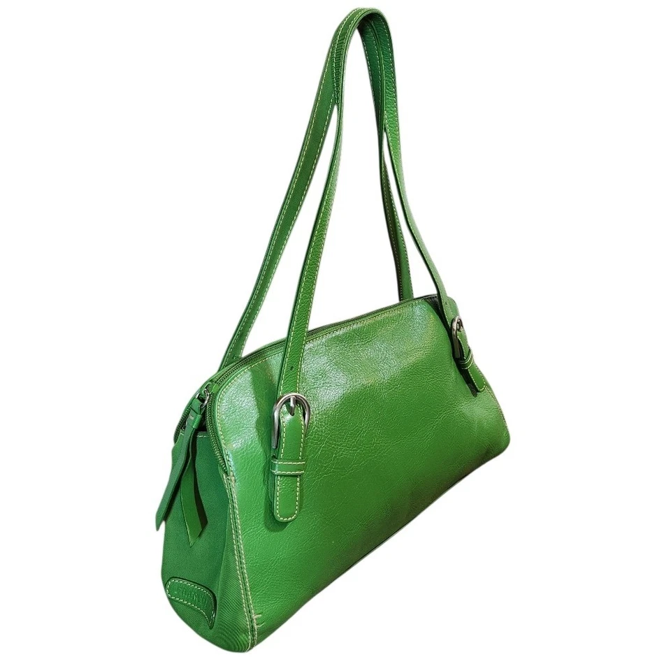Bolso de Hombro Vintage Franco Sarto Y2K Cuero Verde Baguette Cartera Hebilla Foto 2 de 4